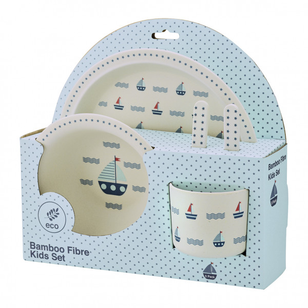 Greengate Kinder-Geschirr Noah blue 5er Set