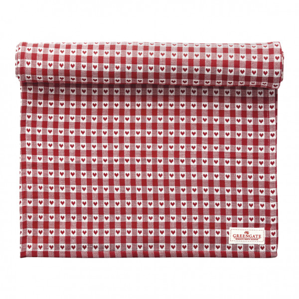 Greengate Tischläufer Heart petit red