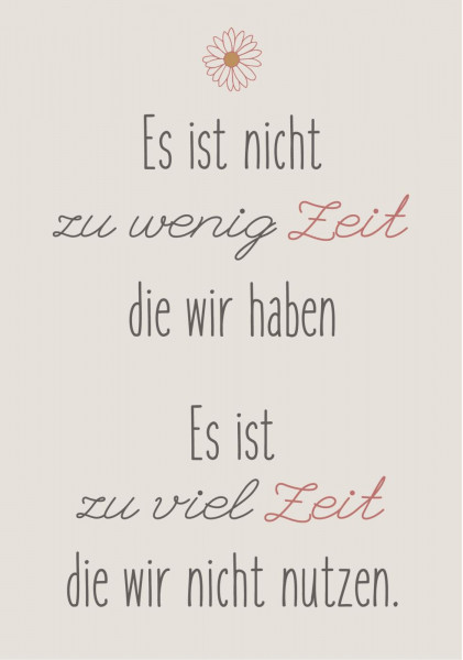 Ib Laursen Metallschild "Es ist nicht zu wenig Zeit..."