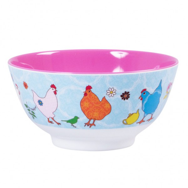 Rice Melamin Schüssel Two Tone Hen Print