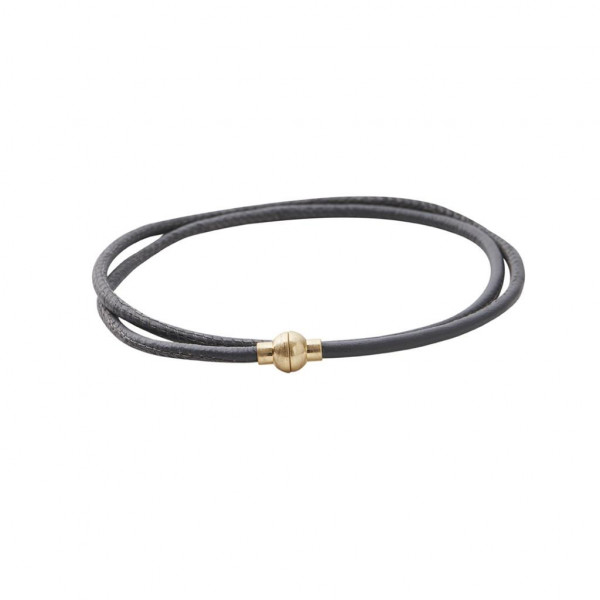 Sence Copenhagen Lederarmband / Kette dark grey matt gold