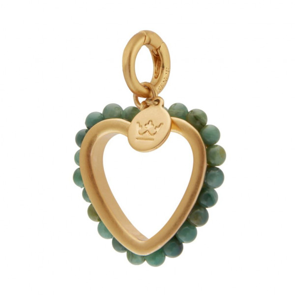Sence Copenhagen Anhänger Charm Fairytale Green Onyx Matt Gold