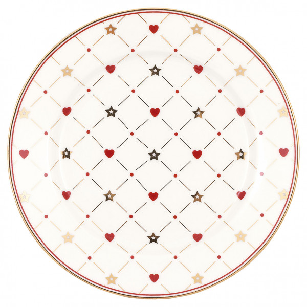 Greengate Porzellan Dessertteller Clarina Heart White