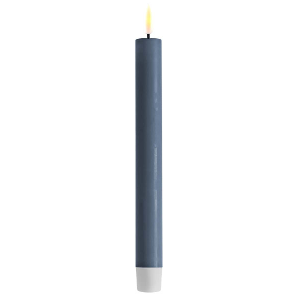 DELUXE HOMEART LED-Stabkerze "Real Flame" Ice Blue 24 cm 2er Set