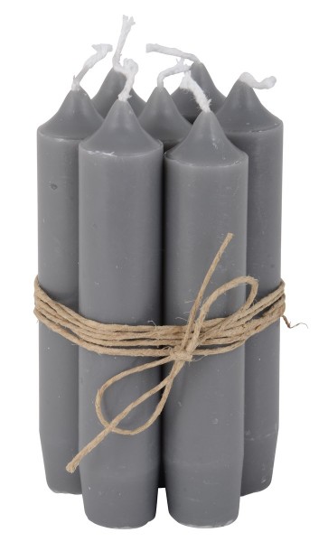Ib Laursen Kerzen-10er Set, Dunkelgrau