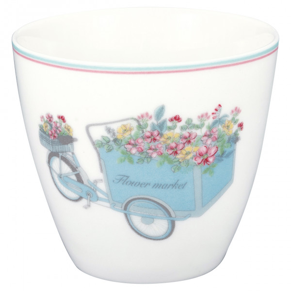 Greengate Latte Cup Portia Flower White