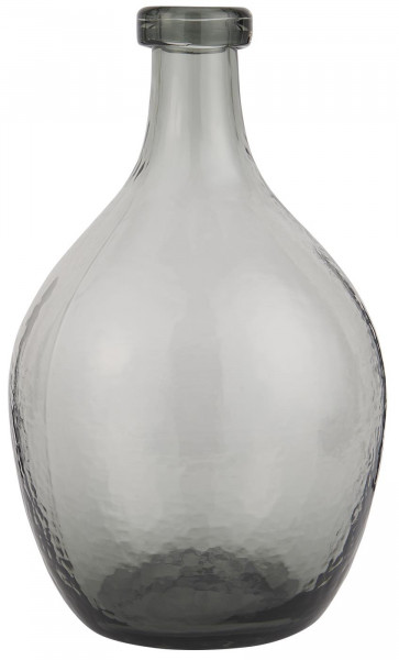Ib Laursen Vase Glasballon Grau Mundgeblasen