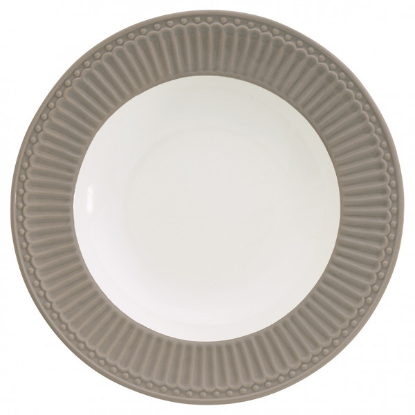 Greengate Tiefer Porzellan-Teller Alice Warm Grey