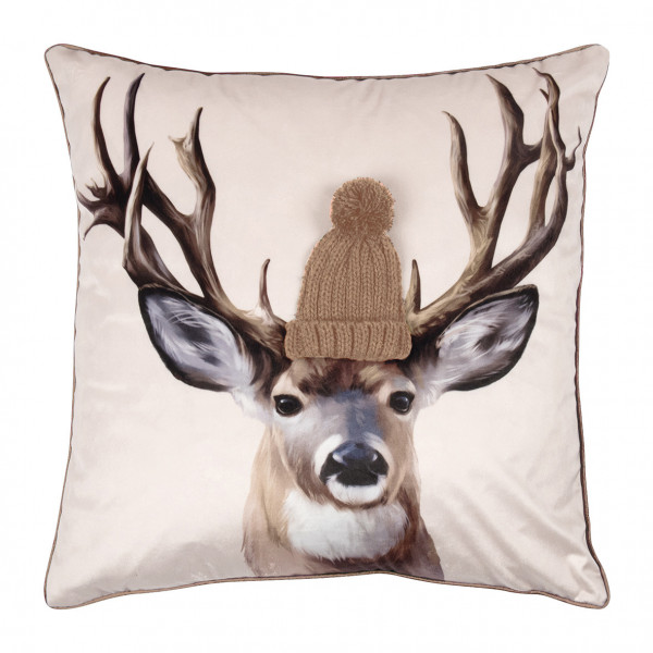 pad design Kissenhülle Reindeer Beige  50 x 50