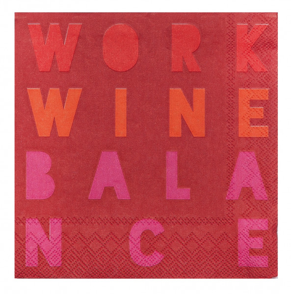 räder Cocktailservietten "Work Wine Balance"  20 Stück