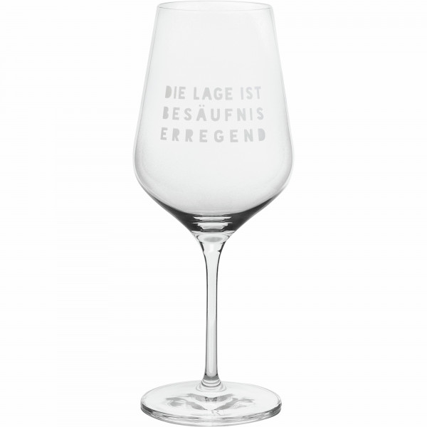 räder Weinglas "Die Lage ist Besäufniserregend"