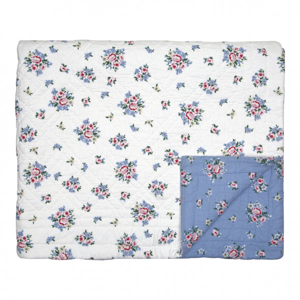Greengate Quilt / Bed Cover Nicoline dusty blue 140 x 220 cm