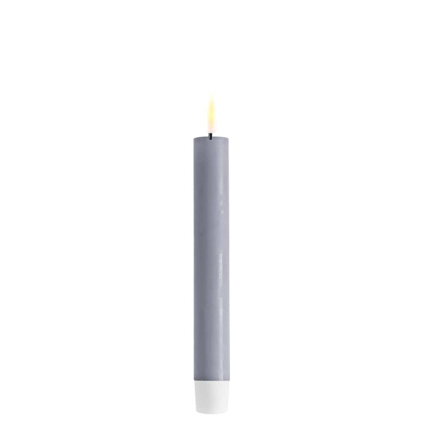 DELUXE HOMEART LED-Stabkerze "Real Flame" Dust Blue 15 cm 2er Set
