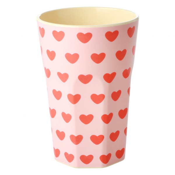 Rice Melamin Becher Swet Hearts Print Tall