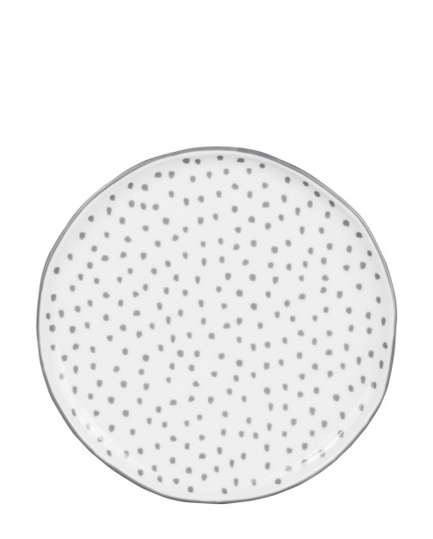 Bastion Collections Dessertteller dots grey